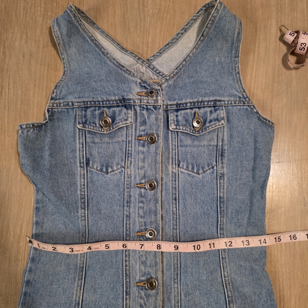 Vintage Unionbay Washed Denim Button-Front Dress – Size S - Picture 5 of 7